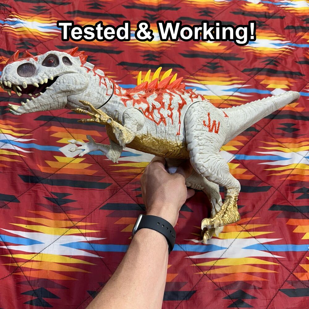 RARE Jurassic World Hybrid Rampage Indominous Rex Dino Figure Tested & Working